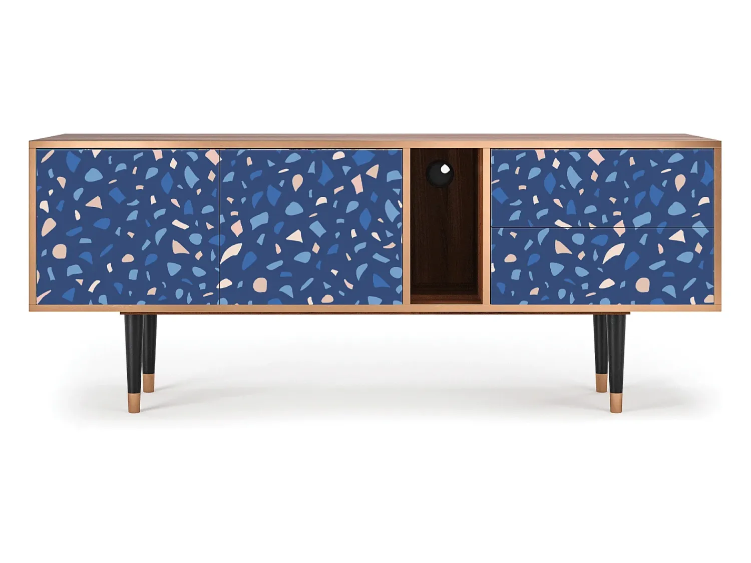 Móvel De Tv| Mueble de TV - 170х69х48 cm - T1 - Soap Whirpool, Nogueira Castanho