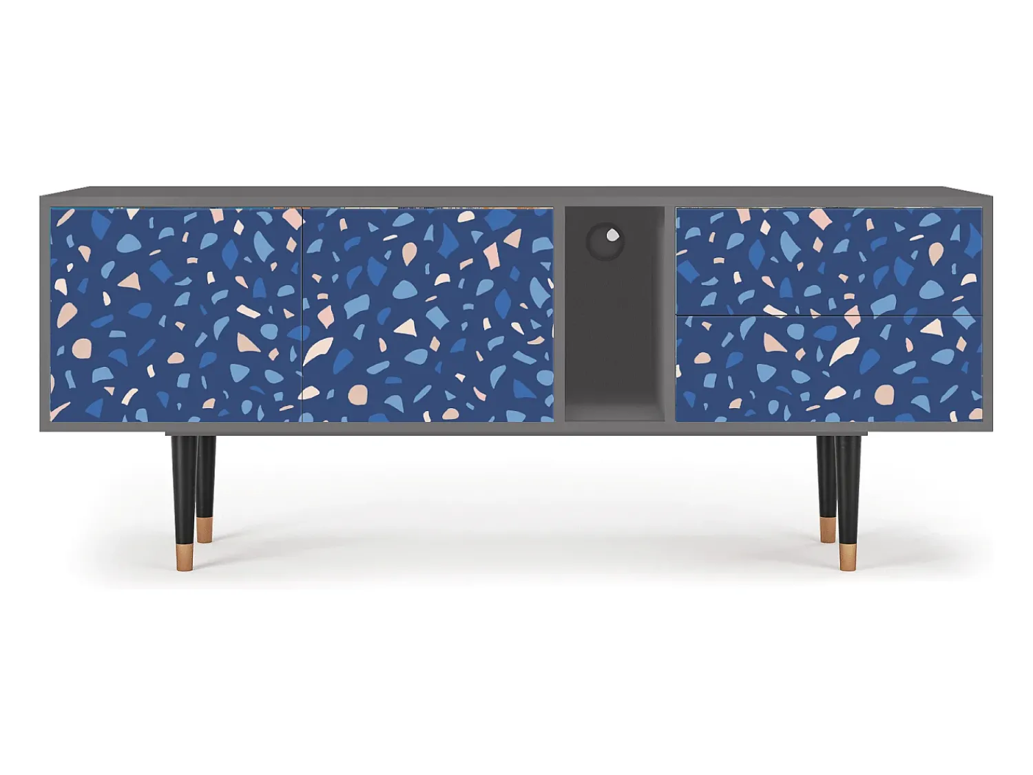 Móvel De Tv* Mueble de TV - 170х69х48 cm - T1 - Soap Whirpool, Cinza Cinzento