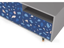 Móvel De Tv* Mueble de TV - 125х56х41 cm - T7 - Soap Whirpool, Cinza Cinzento