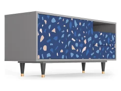 Móvel De Tv* Mueble de TV - 125х56х41 cm - T7 - Soap Whirpool, Cinza Cinzento