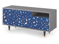 Móvel De Tv* Mueble de TV - 125х56х41 cm - T7 - Soap Whirpool, Cinza Cinzento
