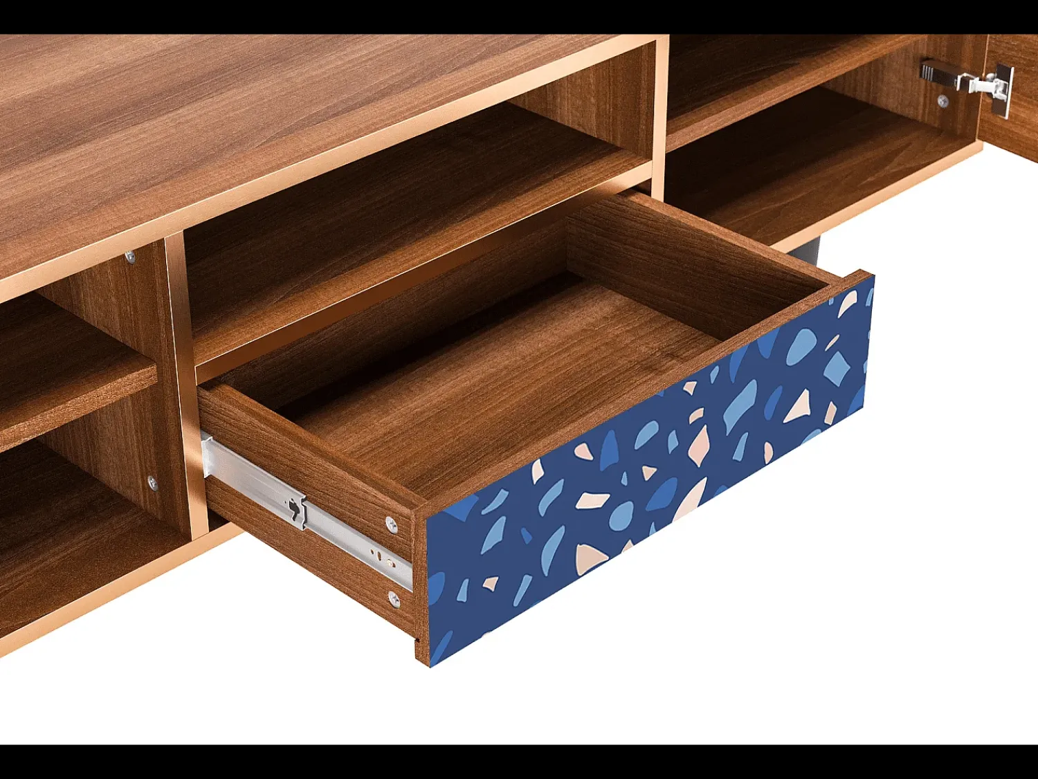 Móvel De Tv| Mueble de TV - 170х59х41 cm - T6 - Soap Whirpool, Nogueira Castanho