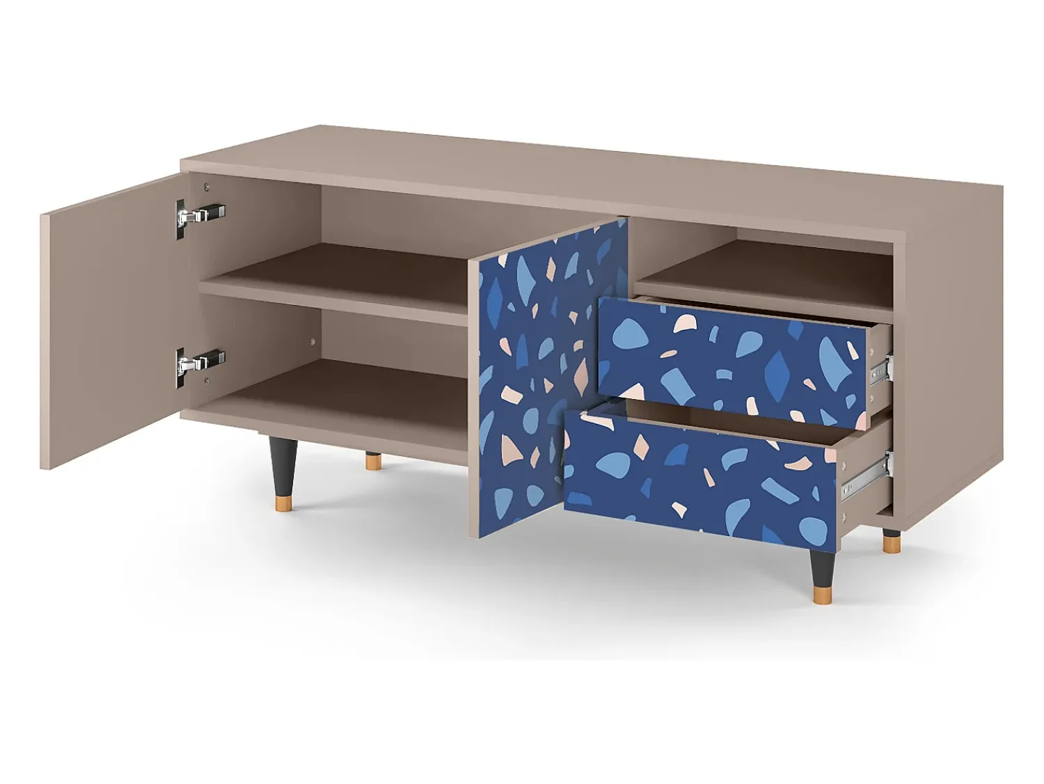 Móvel De Tv| Mueble de TV - 125х56х41 cm - T7 - Soap Whirpool, Latte Bege