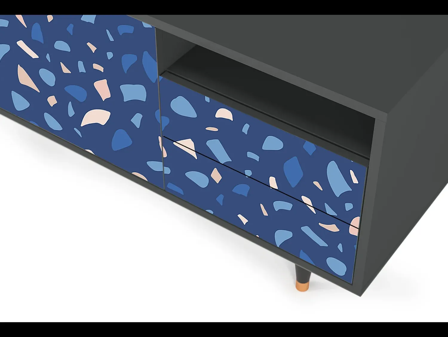 Online Mueble de TV - 125х56х41 cm - T7 - Soap Whirpool, Antracite Cinza antracite