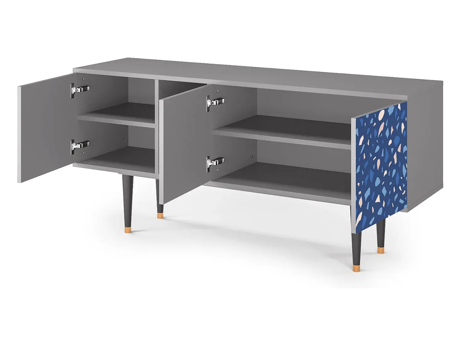 Best Mueble de TV - 150х69х41 cm - T5 - Soap Whirpool, Cinza Cinzento