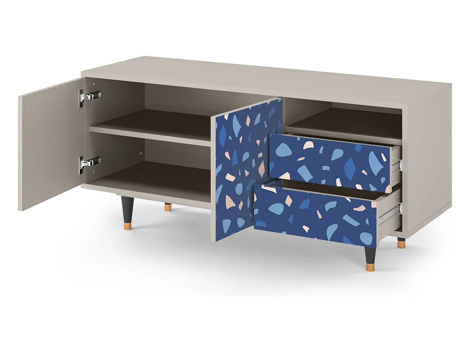 Móvel De Tv* Mueble de TV - 125х56х41 cm - T7 - Soap Whirpool, Areia Bege