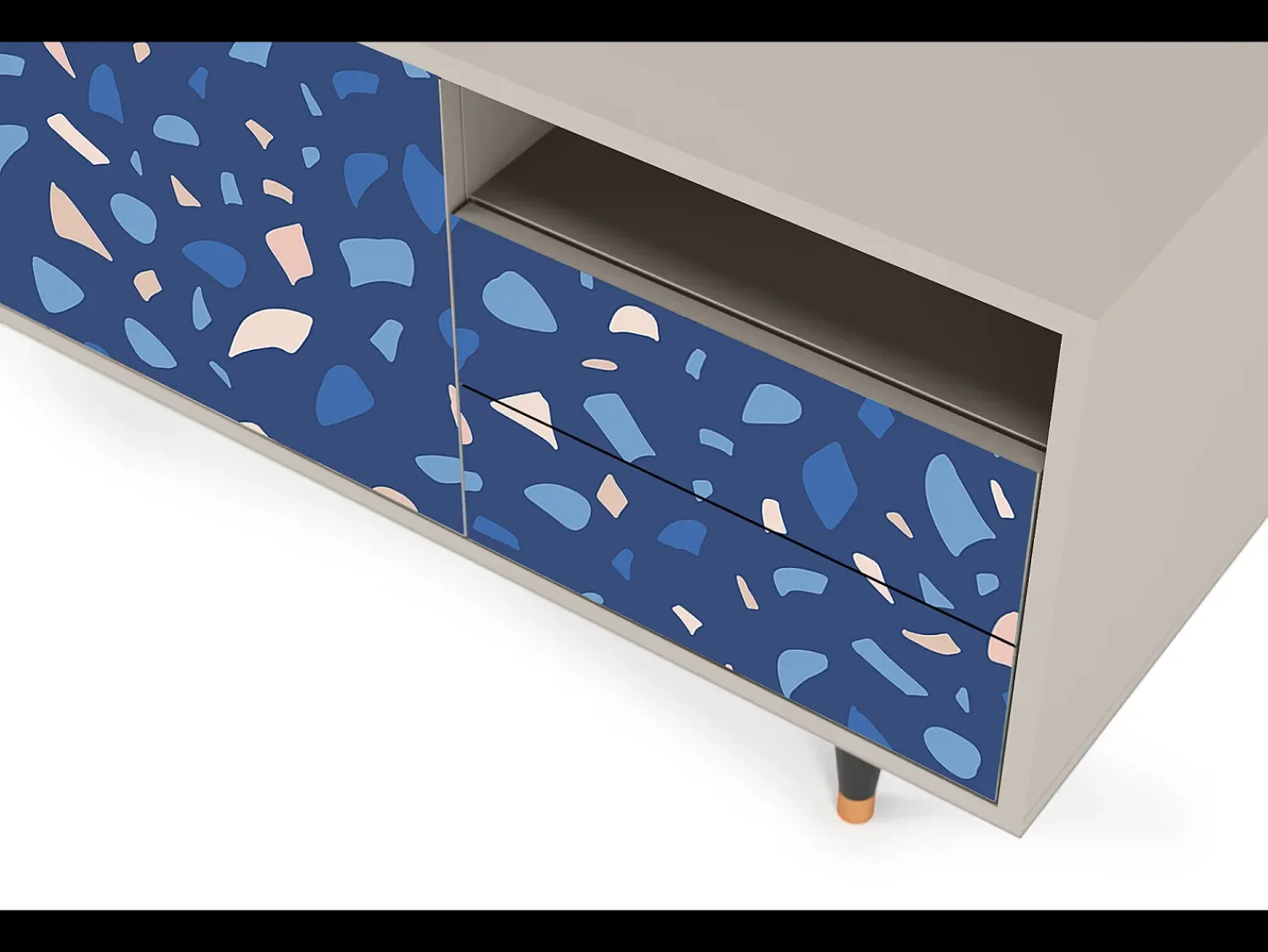 Móvel De Tv* Mueble de TV - 125х56х41 cm - T7 - Soap Whirpool, Areia Bege