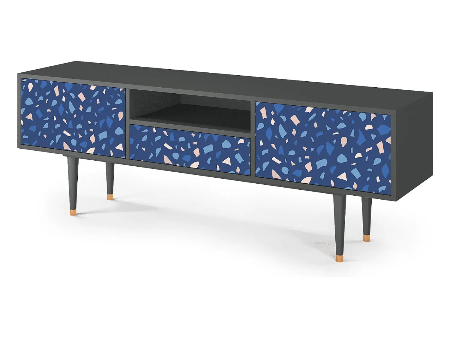 Móvel De Tv| Mueble de TV - 170х59х41 cm - T6 - Soap Whirpool, Antracite Cinza antracite