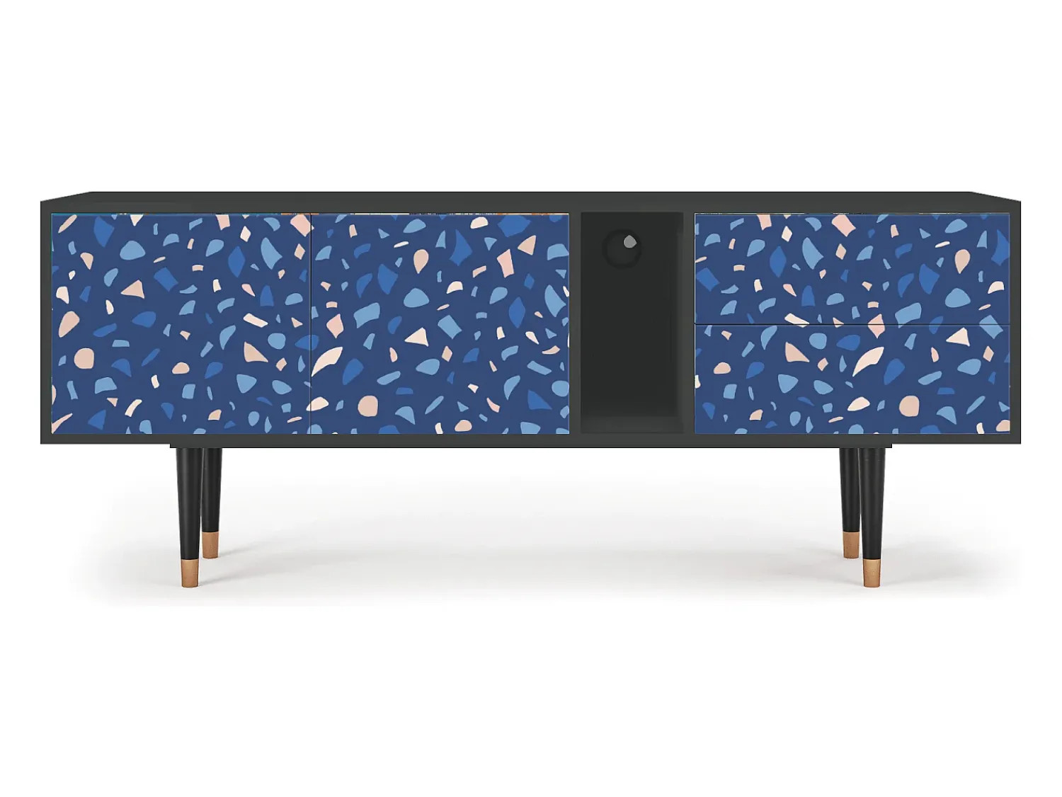 Móvel De Tv| Mueble de TV - 170х69х48 cm - T1 - Soap Whirpool, Antracite Cinza antracite