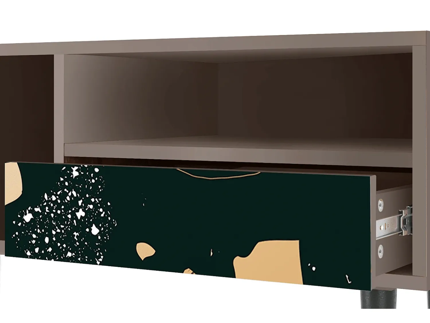 Clearance Mueble de TV - 115х59х48 cm - T3 - Space Rocks, Latte Bege