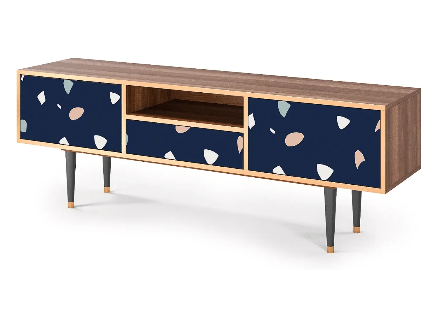 Móvel De Tv| Mueble de TV - 170х59х41 cm - T6 - Space Satellites, Nogueira Castanho