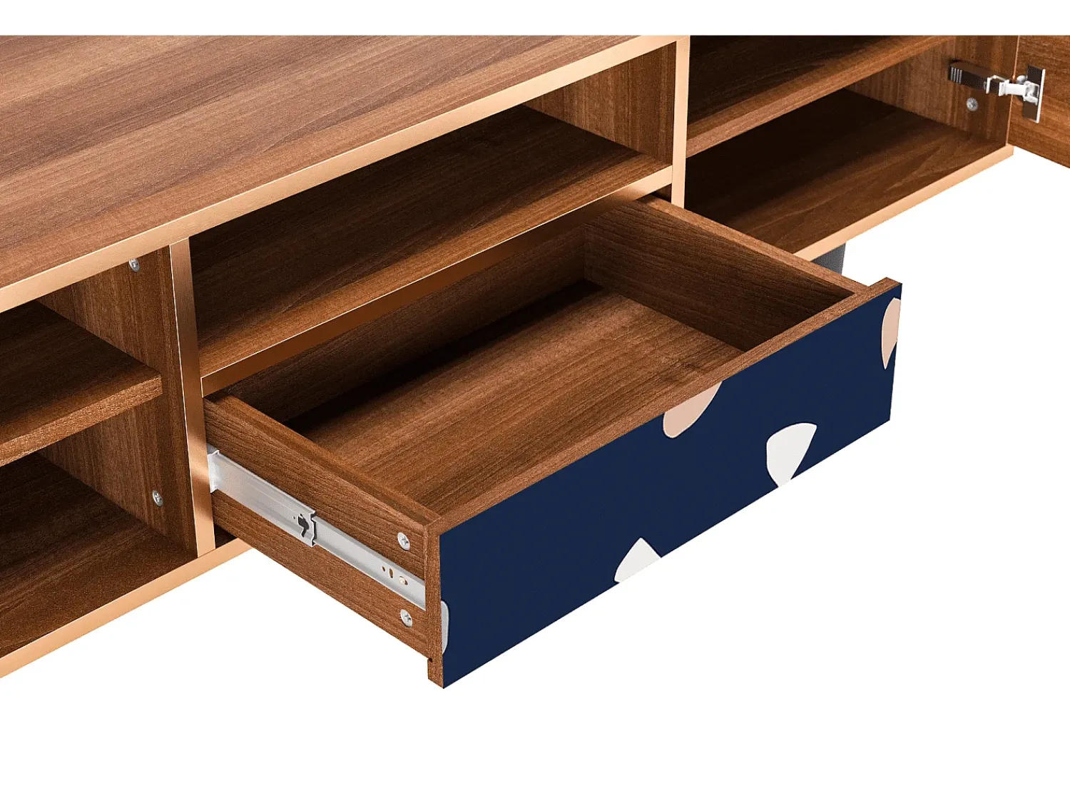 Móvel De Tv| Mueble de TV - 170х59х41 cm - T6 - Space Satellites, Nogueira Castanho