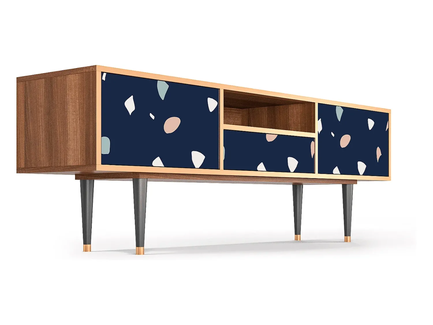 Móvel De Tv| Mueble de TV - 170х59х41 cm - T6 - Space Satellites, Nogueira Castanho