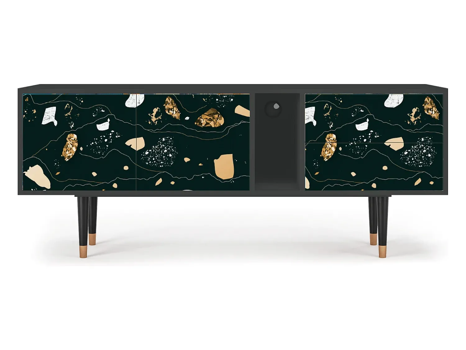 Móvel De Tv| Mueble de TV - 170х69х48 cm - T1 - Space Rocks, Antracite Cinza antracite