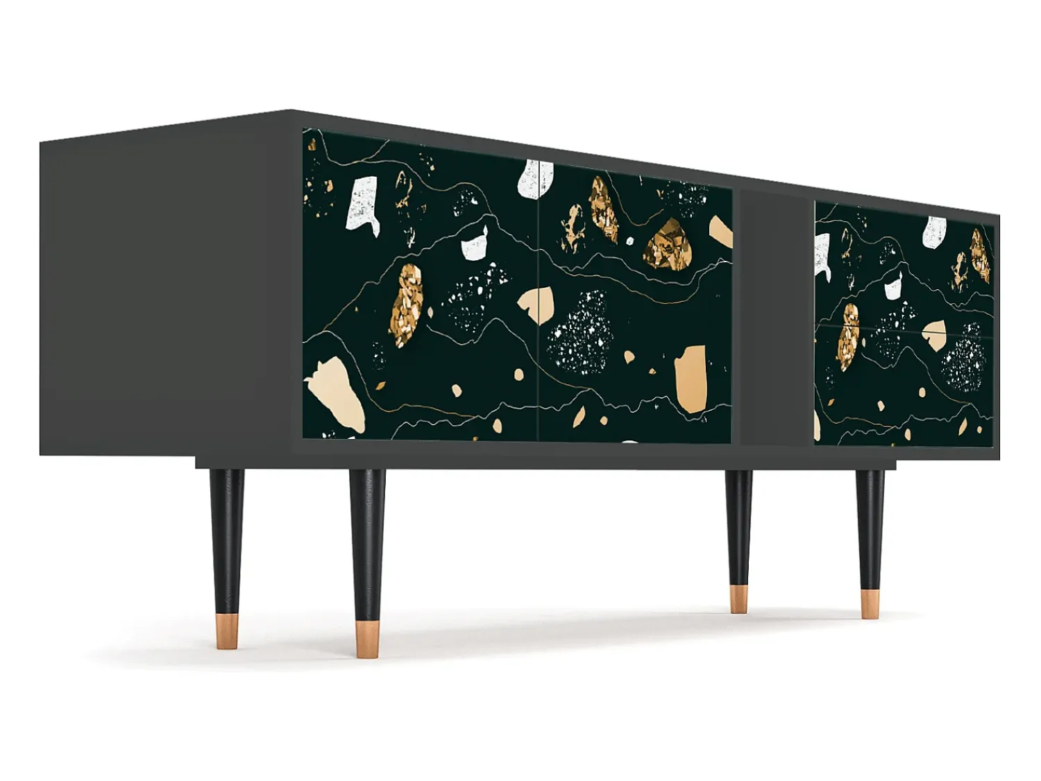 Móvel De Tv| Mueble de TV - 170х69х48 cm - T1 - Space Rocks, Antracite Cinza antracite