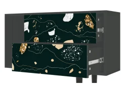 Móvel De Tv| Mueble de TV - 170х69х48 cm - T1 - Space Rocks, Antracite Cinza antracite