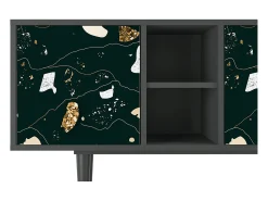 Móvel De Tv| Mueble de TV - 150х69х41 cm - T5 - Space Rocks, Antracite Cinza antracite
