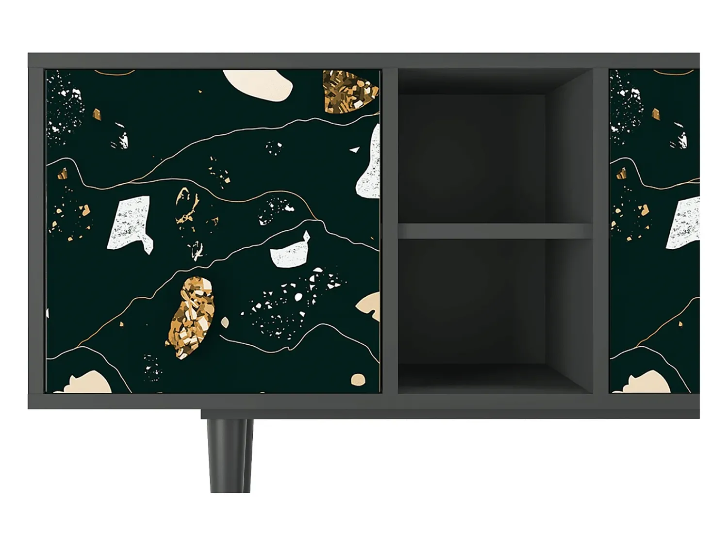 Móvel De Tv| Mueble de TV - 150х69х41 cm - T5 - Space Rocks, Antracite Cinza antracite
