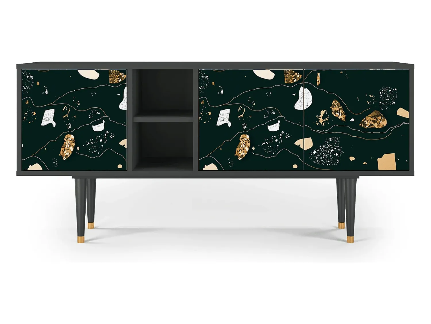 Móvel De Tv| Mueble de TV - 150х69х41 cm - T5 - Space Rocks, Antracite Cinza antracite