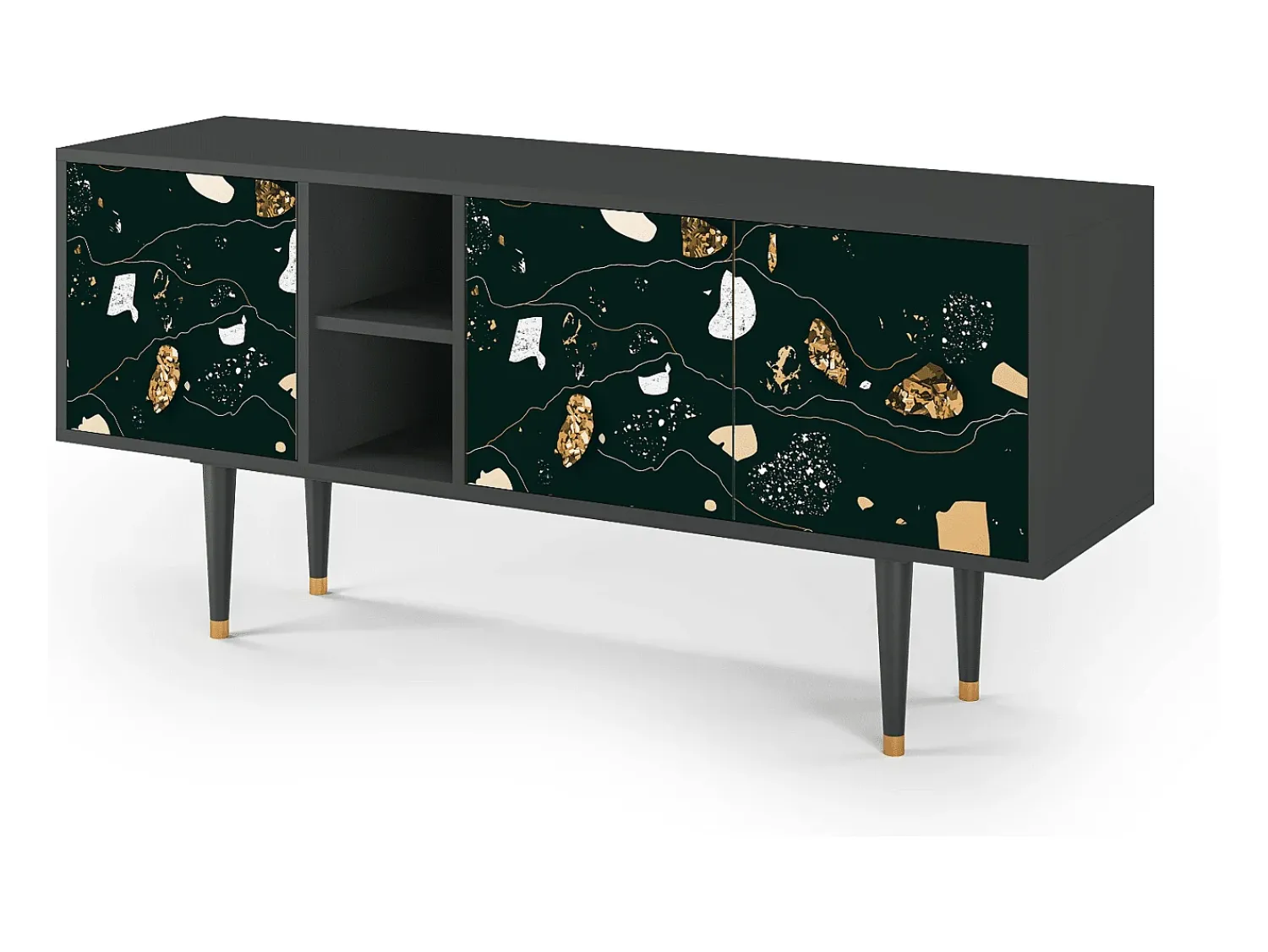 Móvel De Tv| Mueble de TV - 150х69х41 cm - T5 - Space Rocks, Antracite Cinza antracite