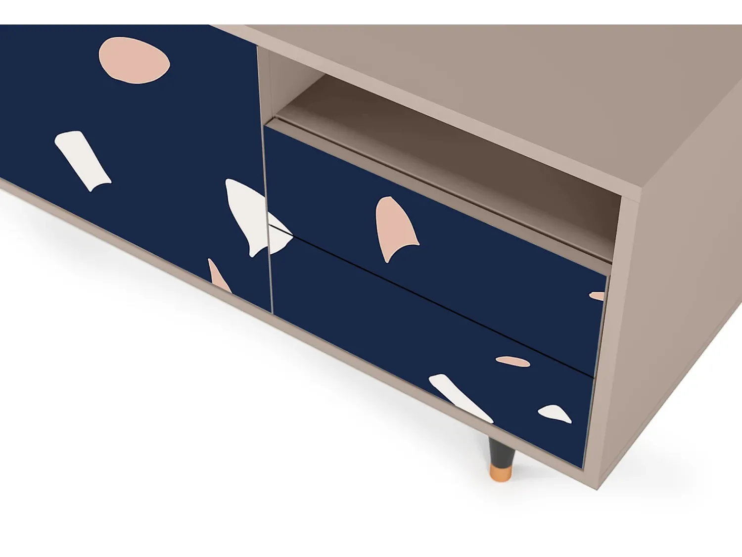 Móvel De Tv| Mueble de TV - 125х56х41 cm - T7 - Space Satellites, Latte Bege