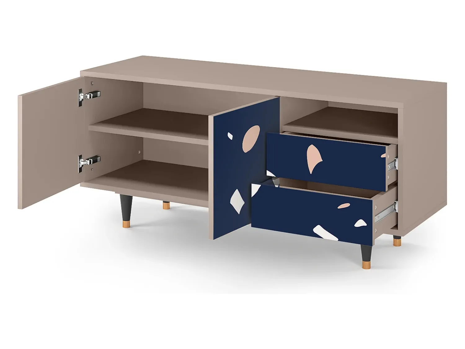 Móvel De Tv| Mueble de TV - 125х56х41 cm - T7 - Space Satellites, Latte Bege