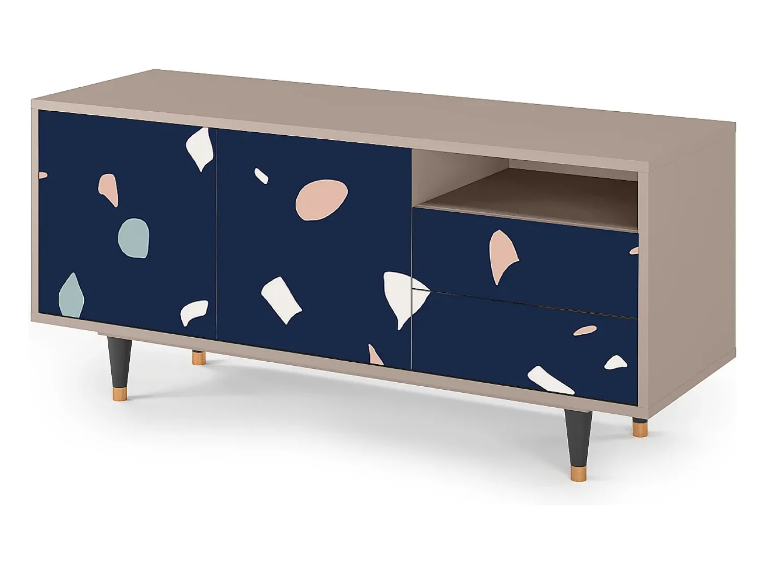 Móvel De Tv| Mueble de TV - 125х56х41 cm - T7 - Space Satellites, Latte Bege