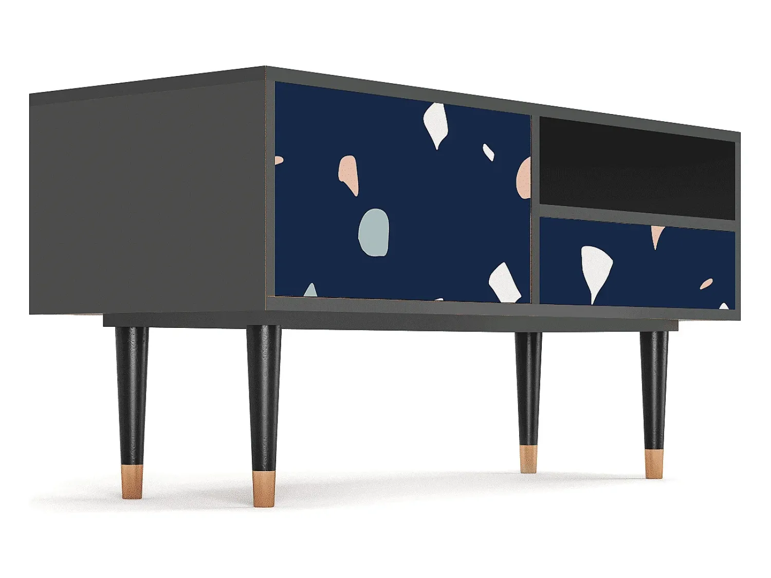 Móvel De Tv| Mueble de TV - 115х59х48 cm - T3 - Space Satellites, Antracite Cinza antracite