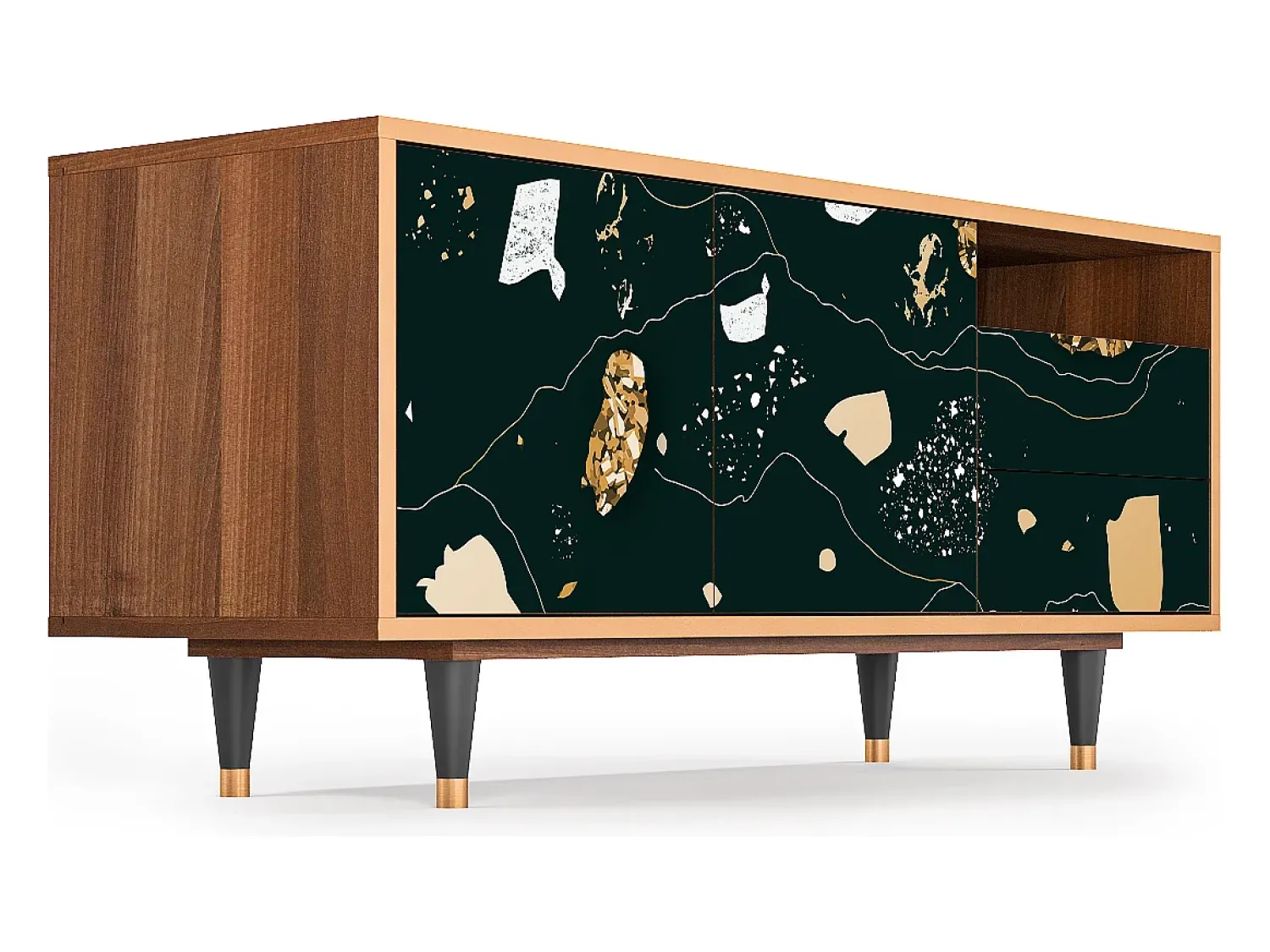 Mueble de TV - 125х56х41 cm - T7 - Space Rocks, Nogueira^ Móvel De Tv