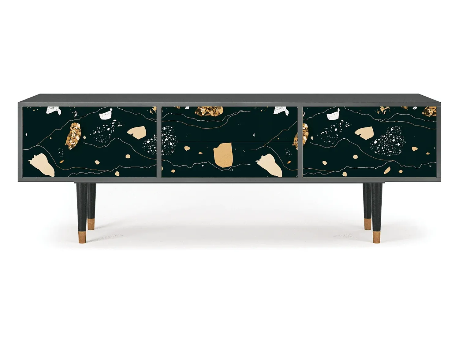 Móvel De Tv* Mueble de TV - 170х59х48 cm - T4 - Space Rocks, Antracite Cinza antracite