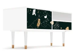 Mueble de TV - 115х59х48 cm - T3 - Space Rocks, Branco^ Móvel De Tv