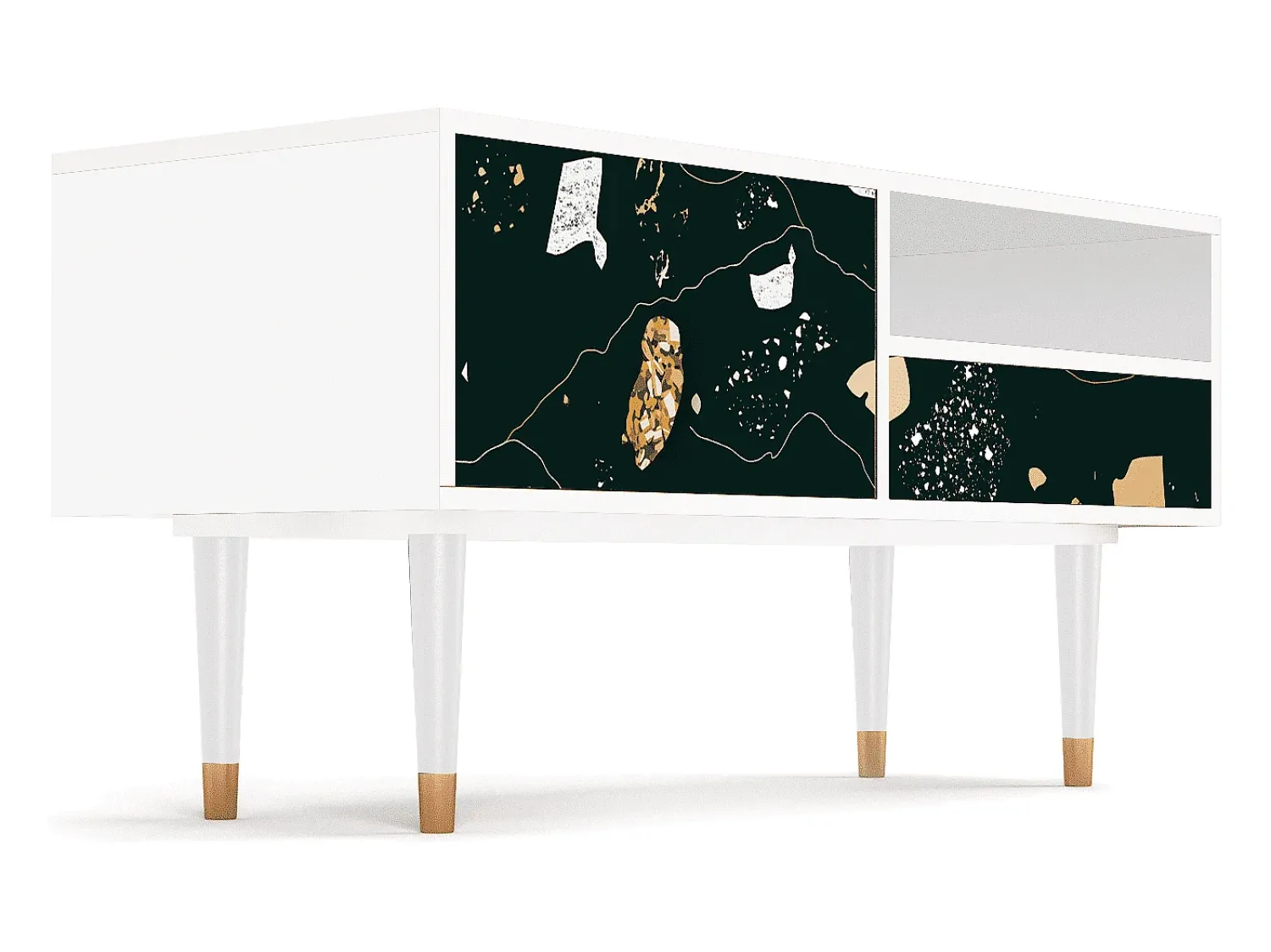 Mueble de TV - 115х59х48 cm - T3 - Space Rocks, Branco^ Móvel De Tv