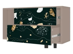 Hot Mueble de TV - 170х69х48 cm - T1 - Space Rocks, Latte Bege