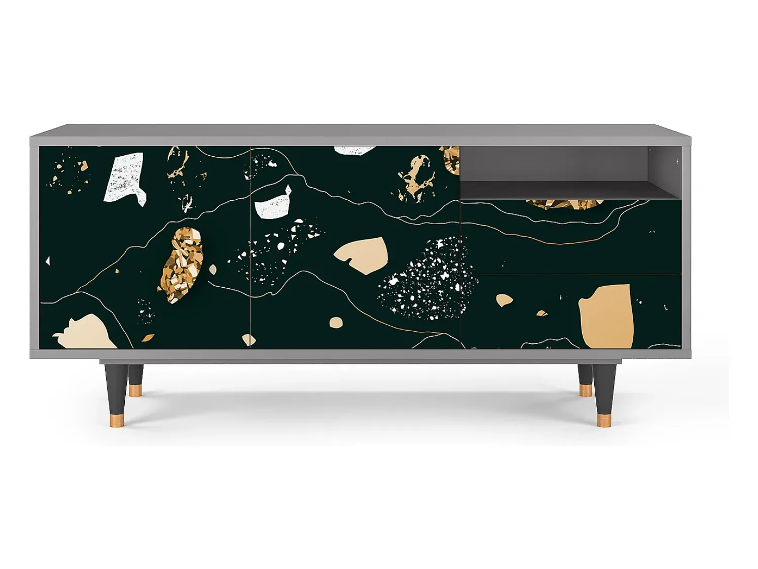 Online Mueble de TV - 125х56х41 cm - T7 - Space Rocks, Cinza Cinzento