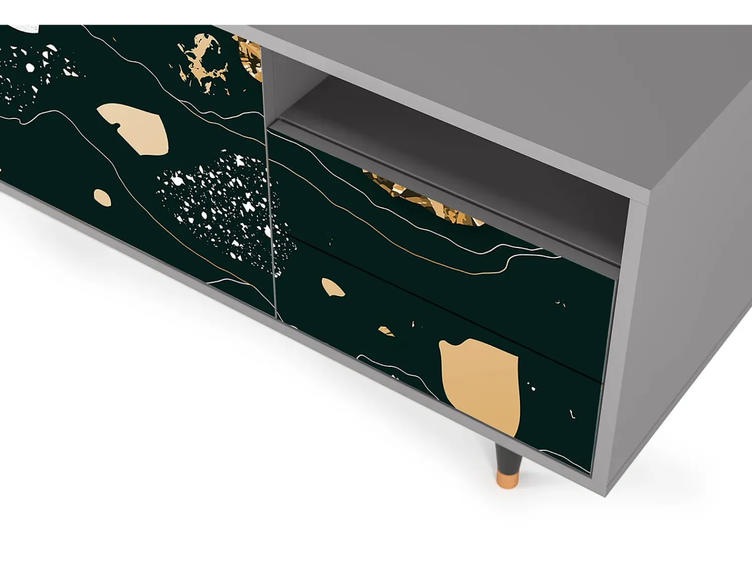 Online Mueble de TV - 125х56х41 cm - T7 - Space Rocks, Cinza Cinzento