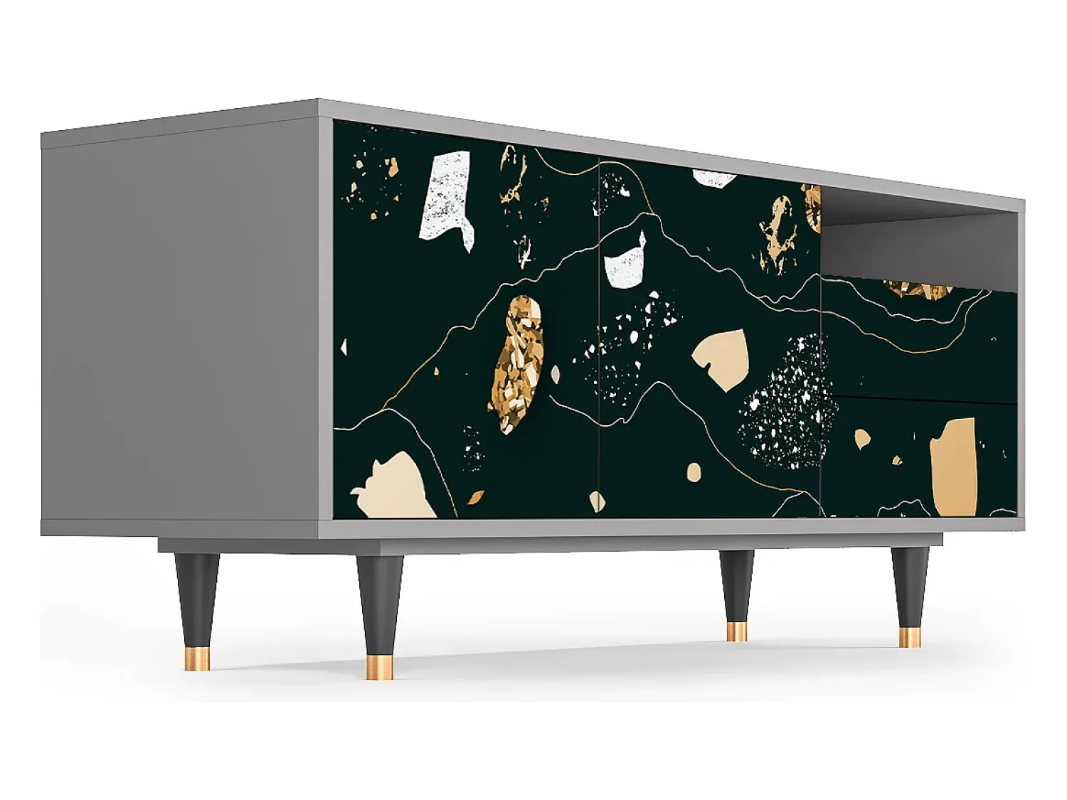 Online Mueble de TV - 125х56х41 cm - T7 - Space Rocks, Cinza Cinzento