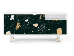Móvel De Tv* Mueble de TV - 125х56х41 cm - T7 - Space Rocks, Branco Bege