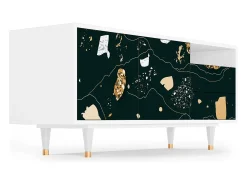 Móvel De Tv* Mueble de TV - 125х56х41 cm - T7 - Space Rocks, Branco Bege