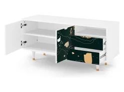 Móvel De Tv* Mueble de TV - 125х56х41 cm - T7 - Space Rocks, Branco Bege