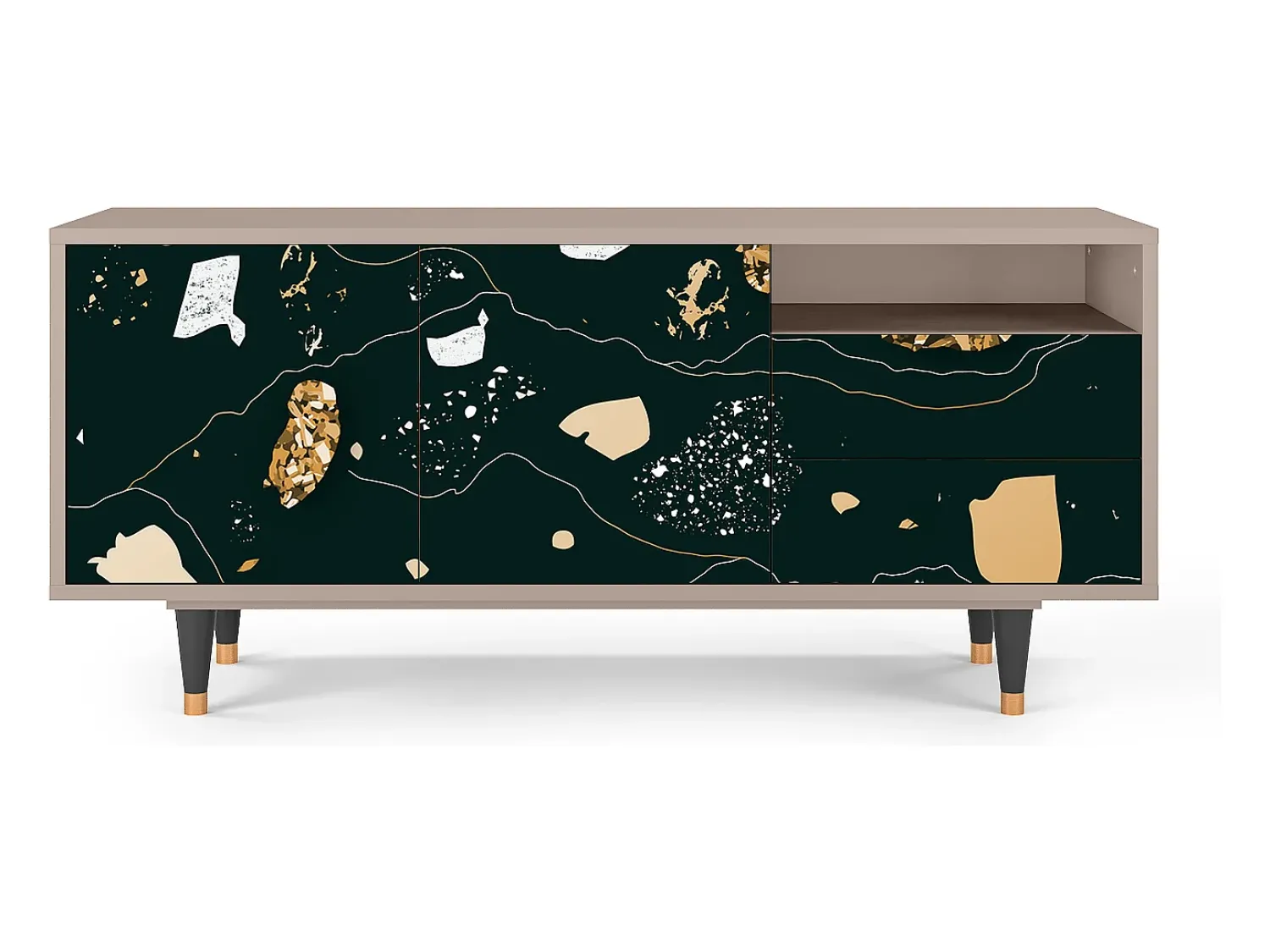 Mueble de TV - 125х56х41 cm - T7 - Space Rocks, Latte Bege