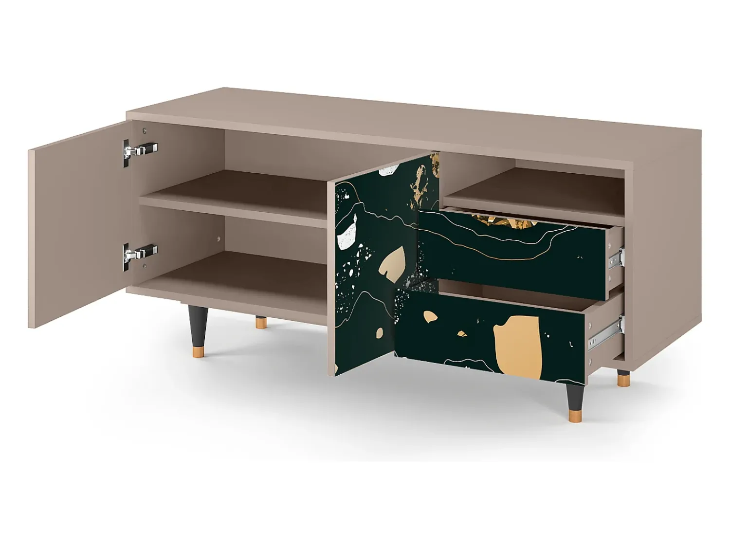 Mueble de TV - 125х56х41 cm - T7 - Space Rocks, Latte Bege
