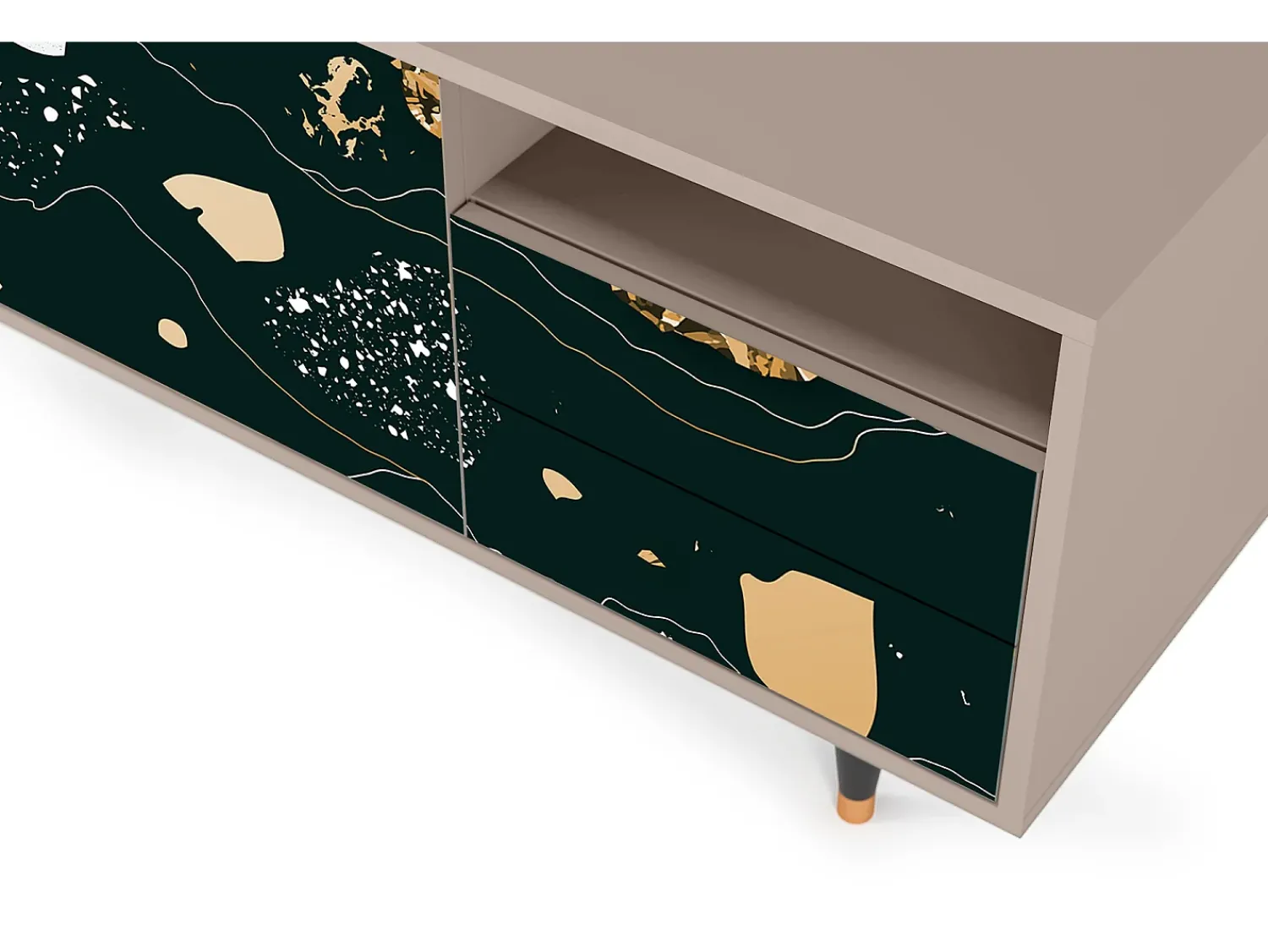 Mueble de TV - 125х56х41 cm - T7 - Space Rocks, Latte Bege