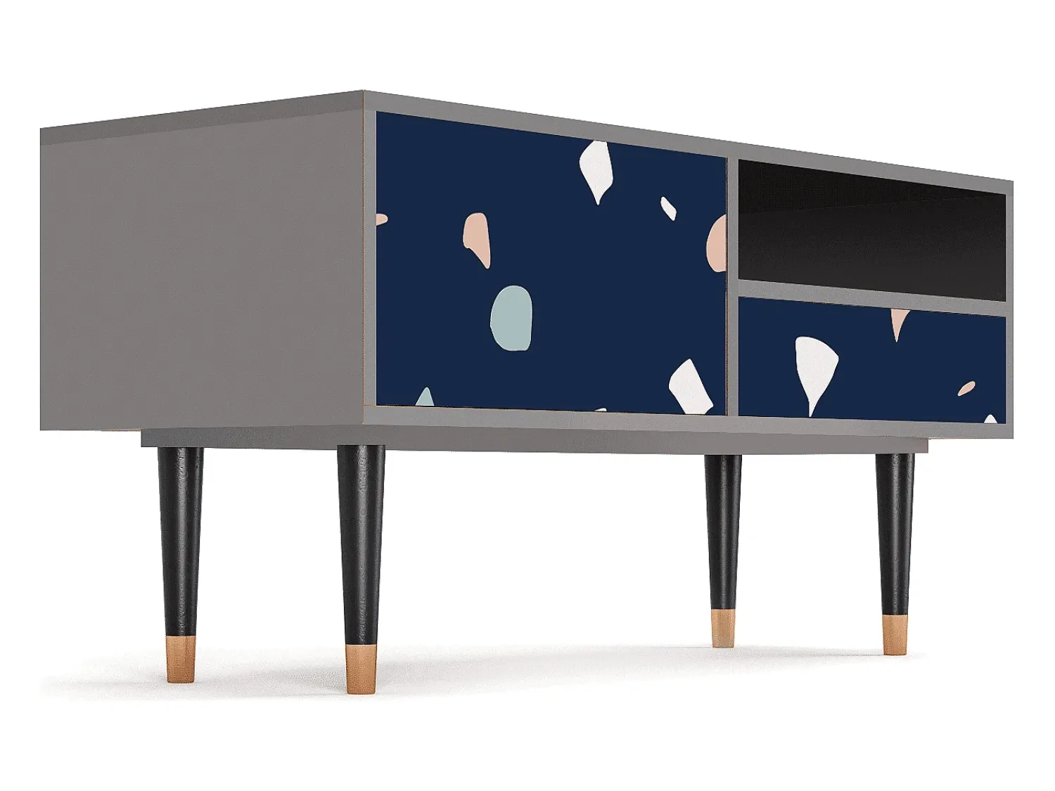 Móvel De Tv* Mueble de TV - 115х59х48 cm - T3 - Space Satellites, Cinza Cinzento