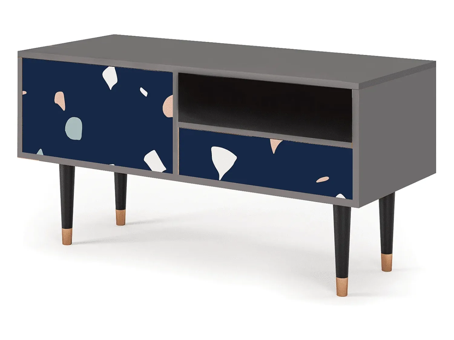 Móvel De Tv* Mueble de TV - 115х59х48 cm - T3 - Space Satellites, Cinza Cinzento