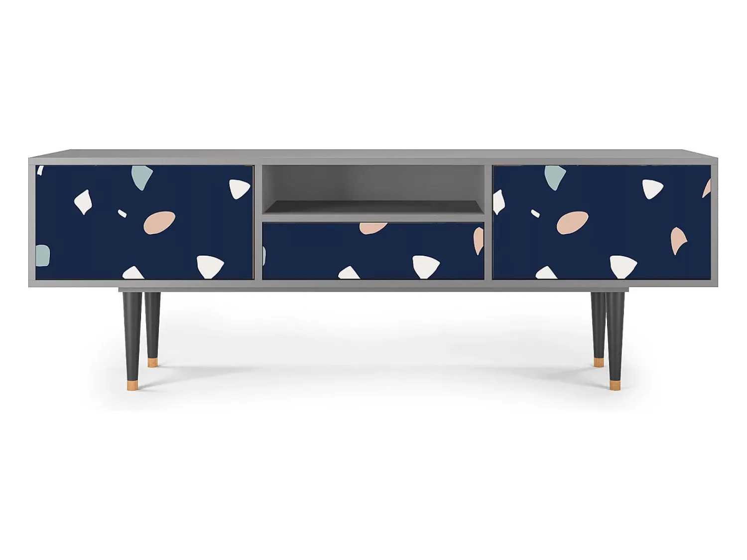 Móvel De Tv| Mueble de TV - 170х59х41 cm - T6 - Space Satellites, Cinza Cinzento