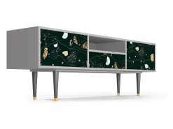 Móvel De Tv* Mueble de TV - 170х59х41 cm - T6 - Space Rocks, Cinza Cinzento