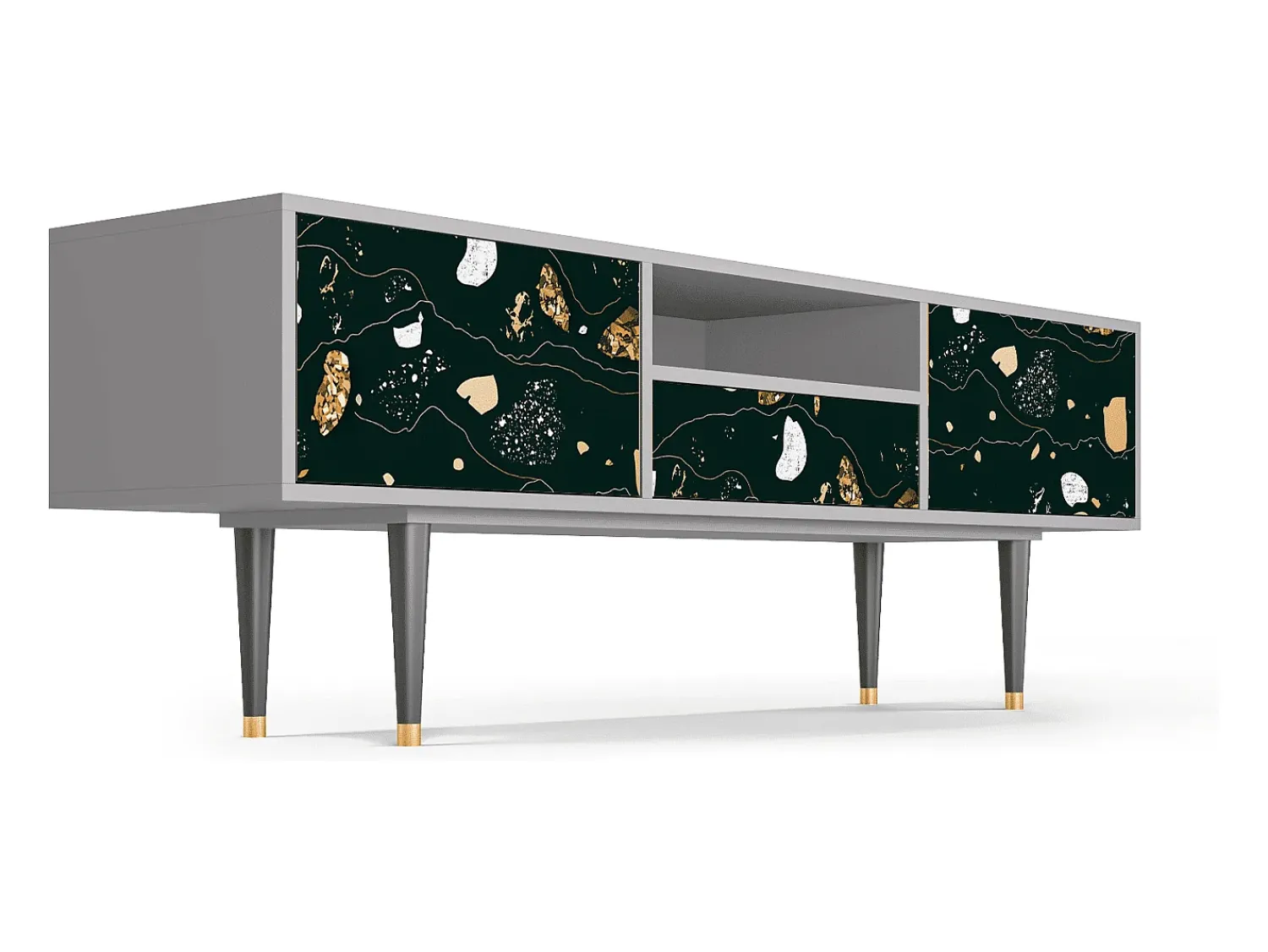 Móvel De Tv* Mueble de TV - 170х59х41 cm - T6 - Space Rocks, Cinza Cinzento