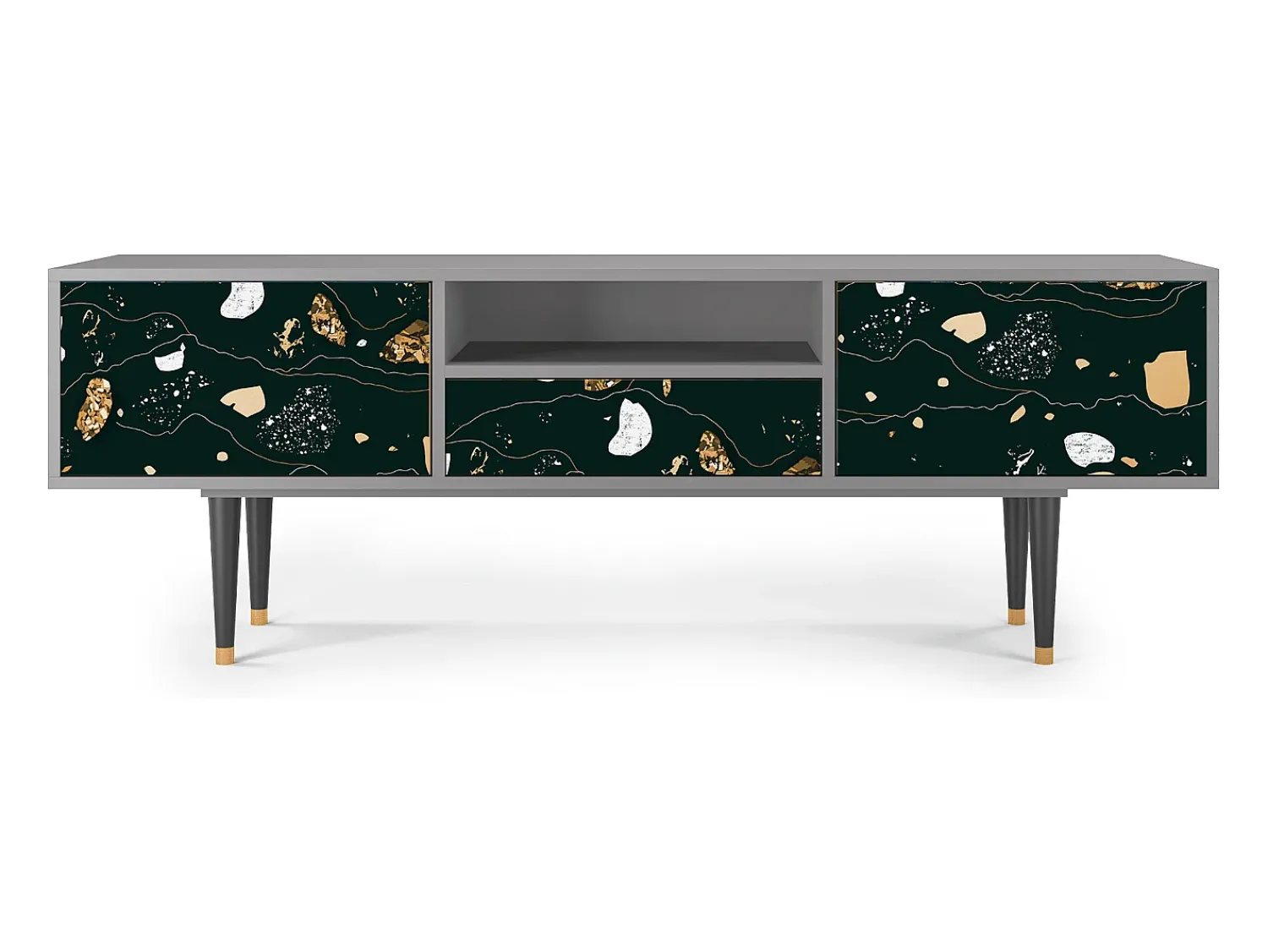 Móvel De Tv* Mueble de TV - 170х59х41 cm - T6 - Space Rocks, Cinza Cinzento