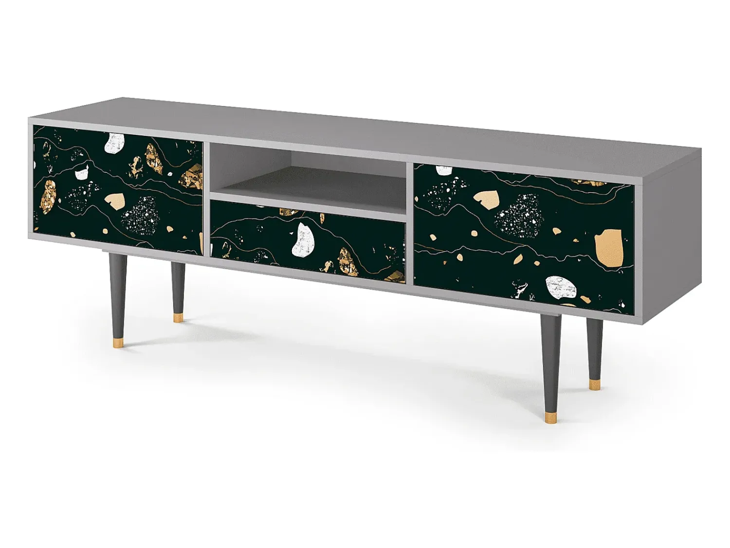 Móvel De Tv* Mueble de TV - 170х59х41 cm - T6 - Space Rocks, Cinza Cinzento