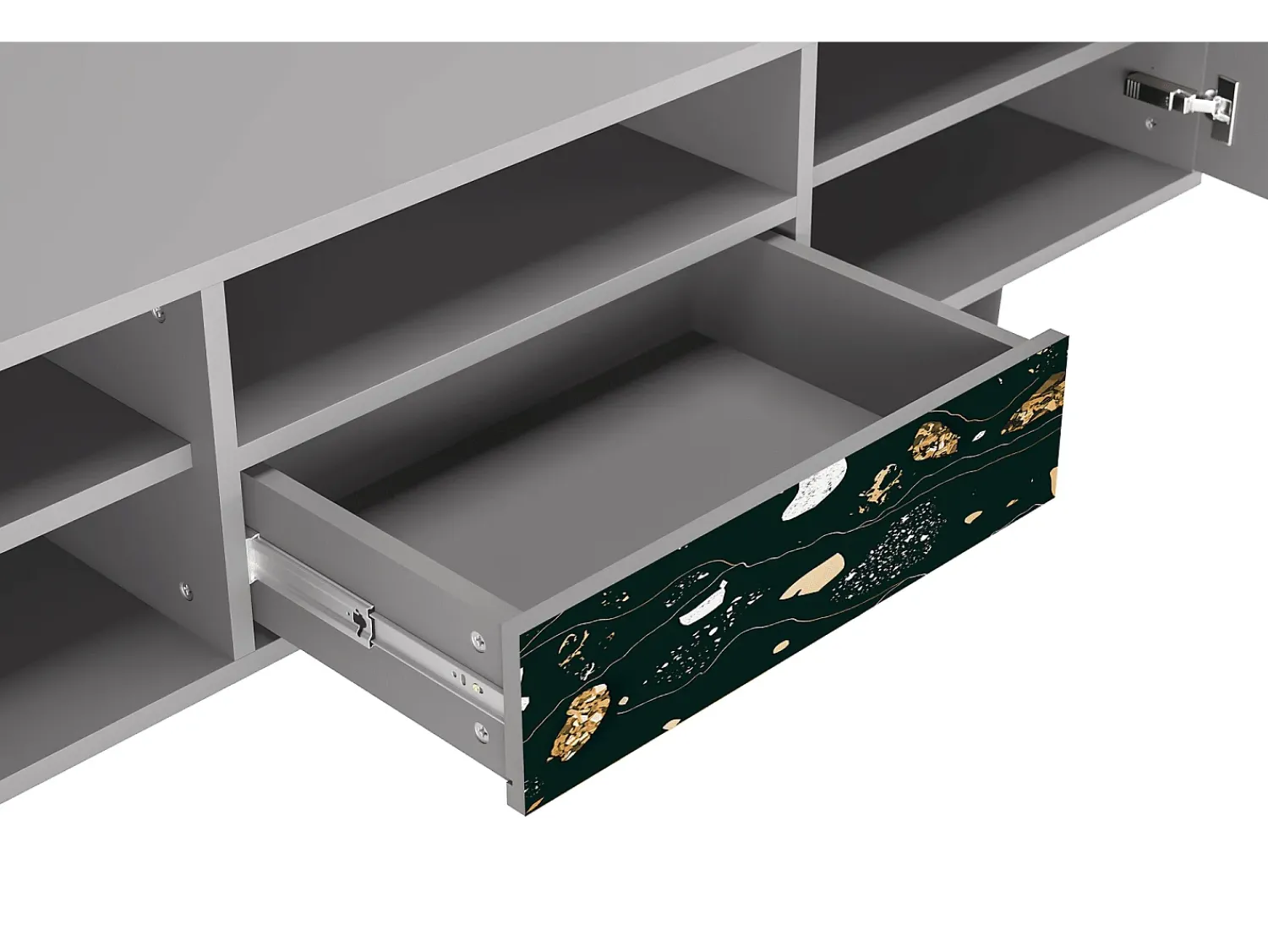 Móvel De Tv* Mueble de TV - 170х59х41 cm - T6 - Space Rocks, Cinza Cinzento